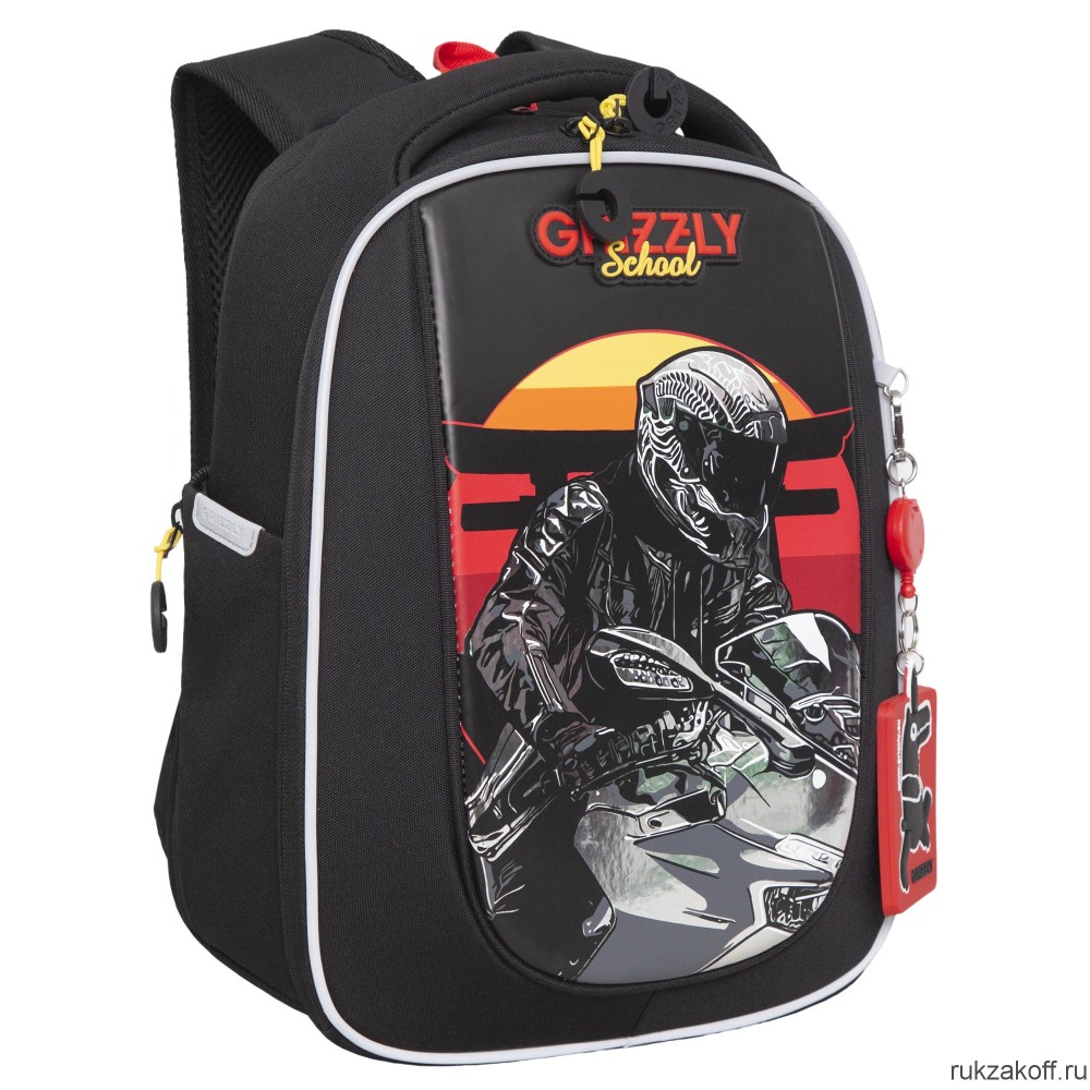 Рюкзак школьный GRIZZLY RAf-393-5 черный