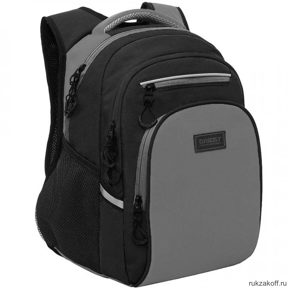 Рюкзак школьный Grizzly RB-150-4 черный - серый