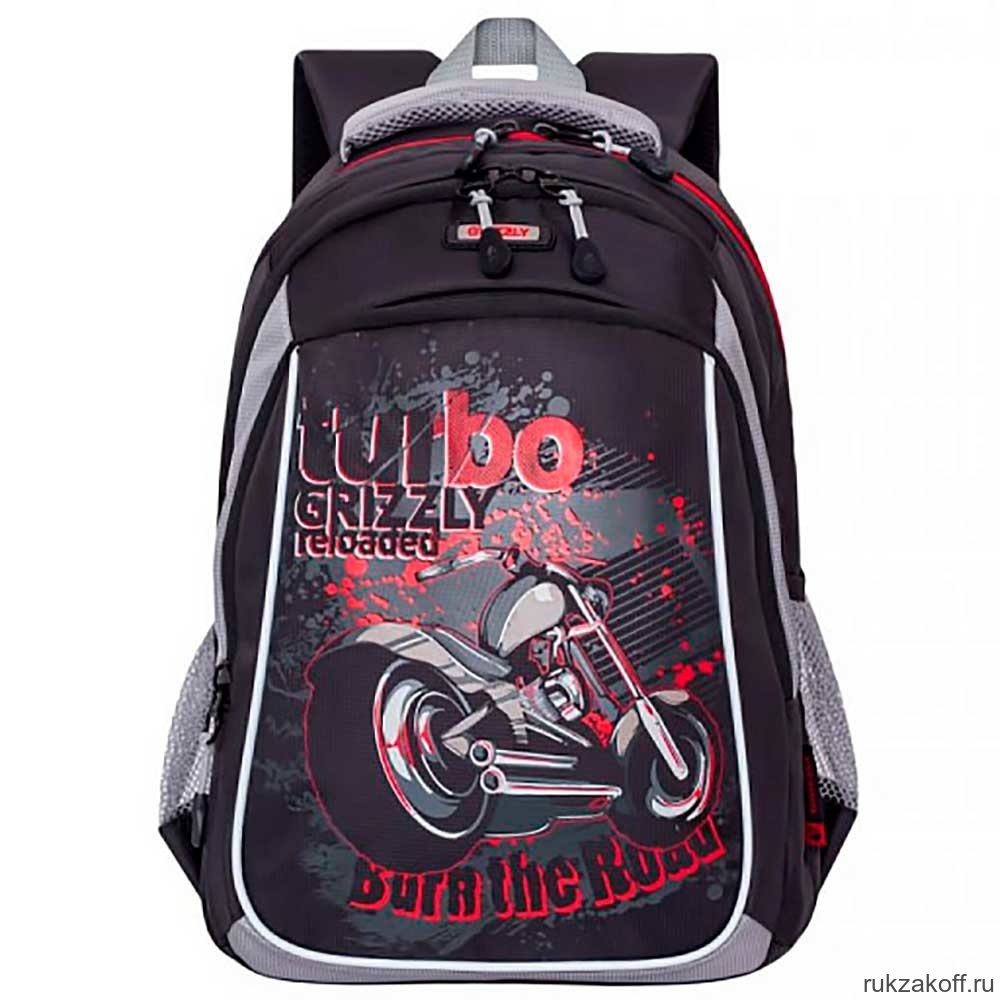 Рюкзак школьный Grizzly RB-860-3 Черно-серый
