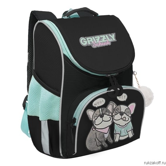 Рюкзак школьный с мешком GRIZZLY RAm-384-4 черный