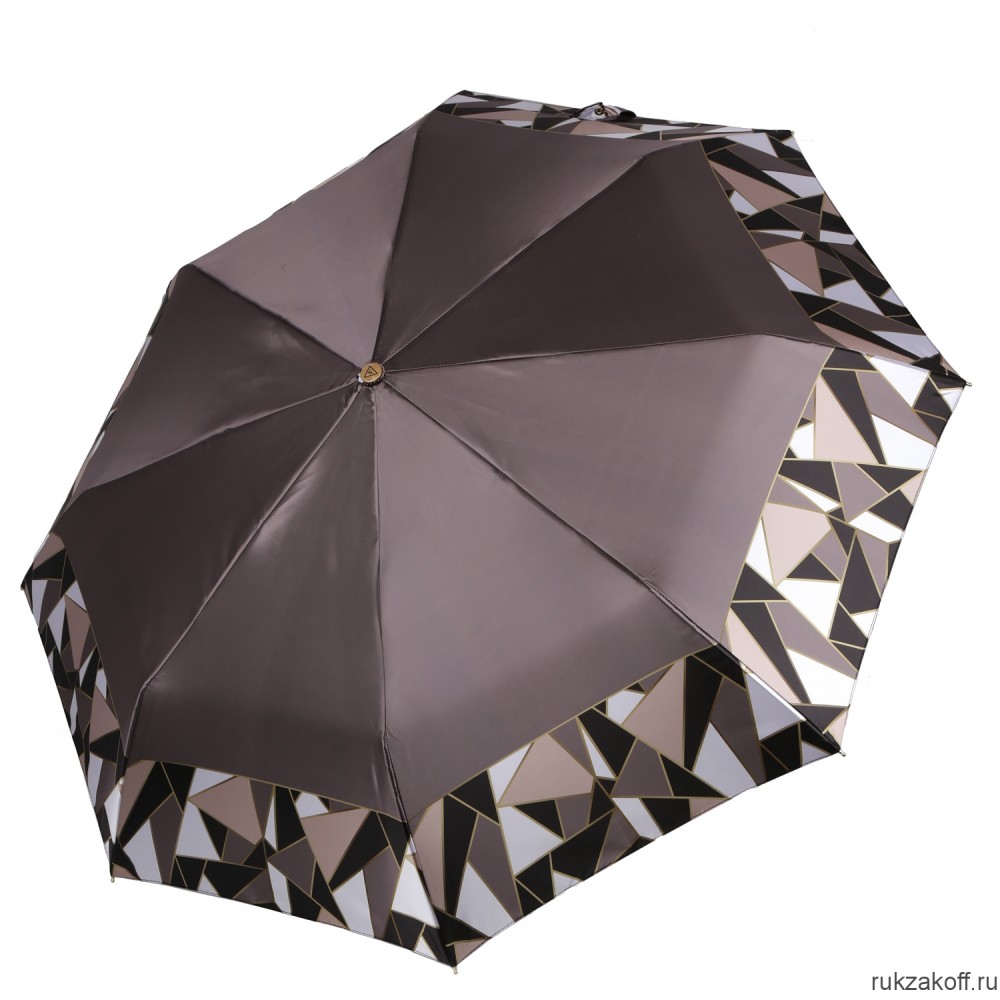 Женский зонт Fabretti UFLS0021-12 облегченный автомат, 3 сложения, сатин коричневый