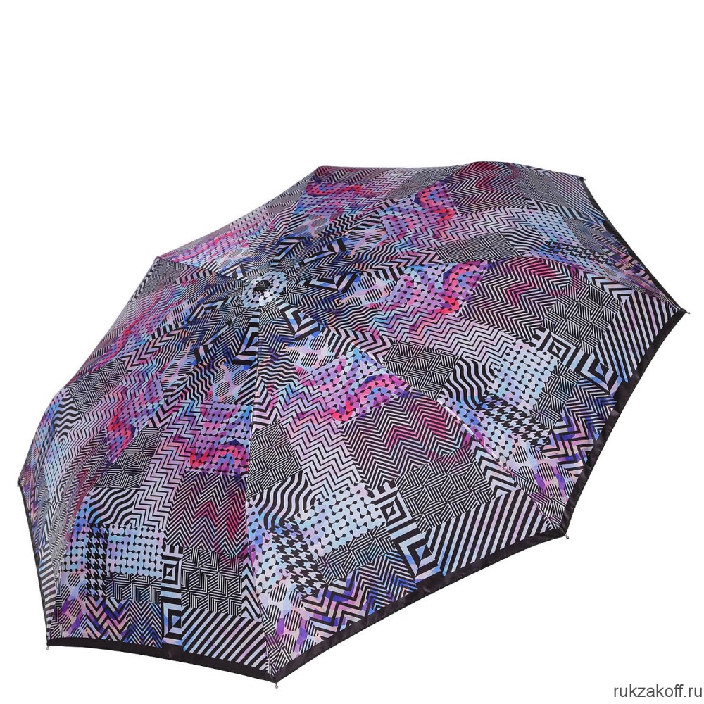 Женский зонт Fabretti S-20143-8 автомат, 3 сложения,сатин синий