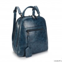 Женский кожаный рюкзак маленький OrsOro ORW-0206 синий