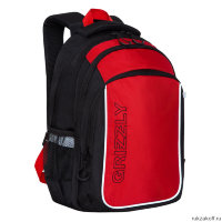 Рюкзак школьный Grizzly RB-152-1 черный - красный