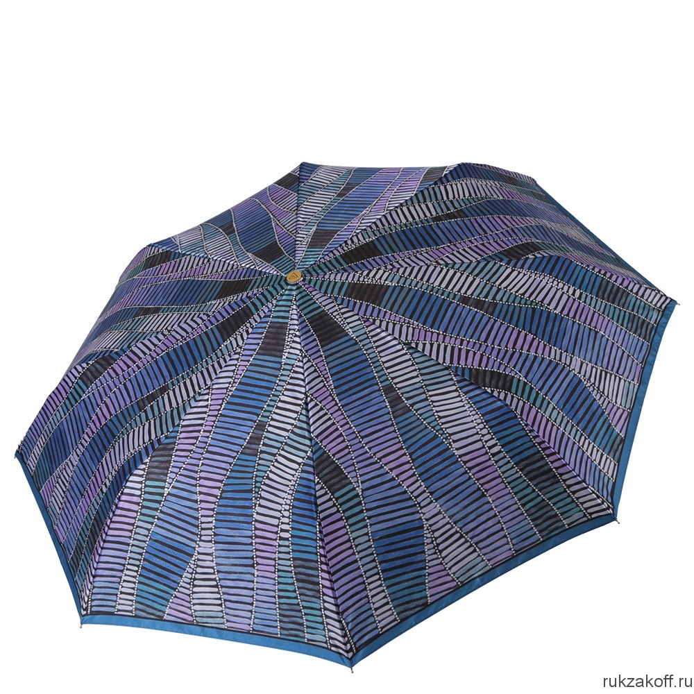 Женский зонт Fabretti L-20106-4 облегченный суперавтомат, 3 сложения,cатин синий