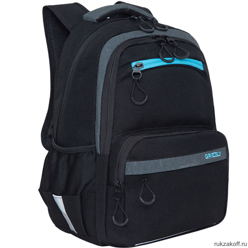 Рюкзак школьный Grizzly RB-154-3 черный - синий
