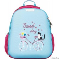 Ранец для девочки 1-2 класс №1 School Basic Кот на велосипеде