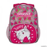 Рюкзак детский Grizzly RK-076-1 Ярко-розовый/Светло-серый