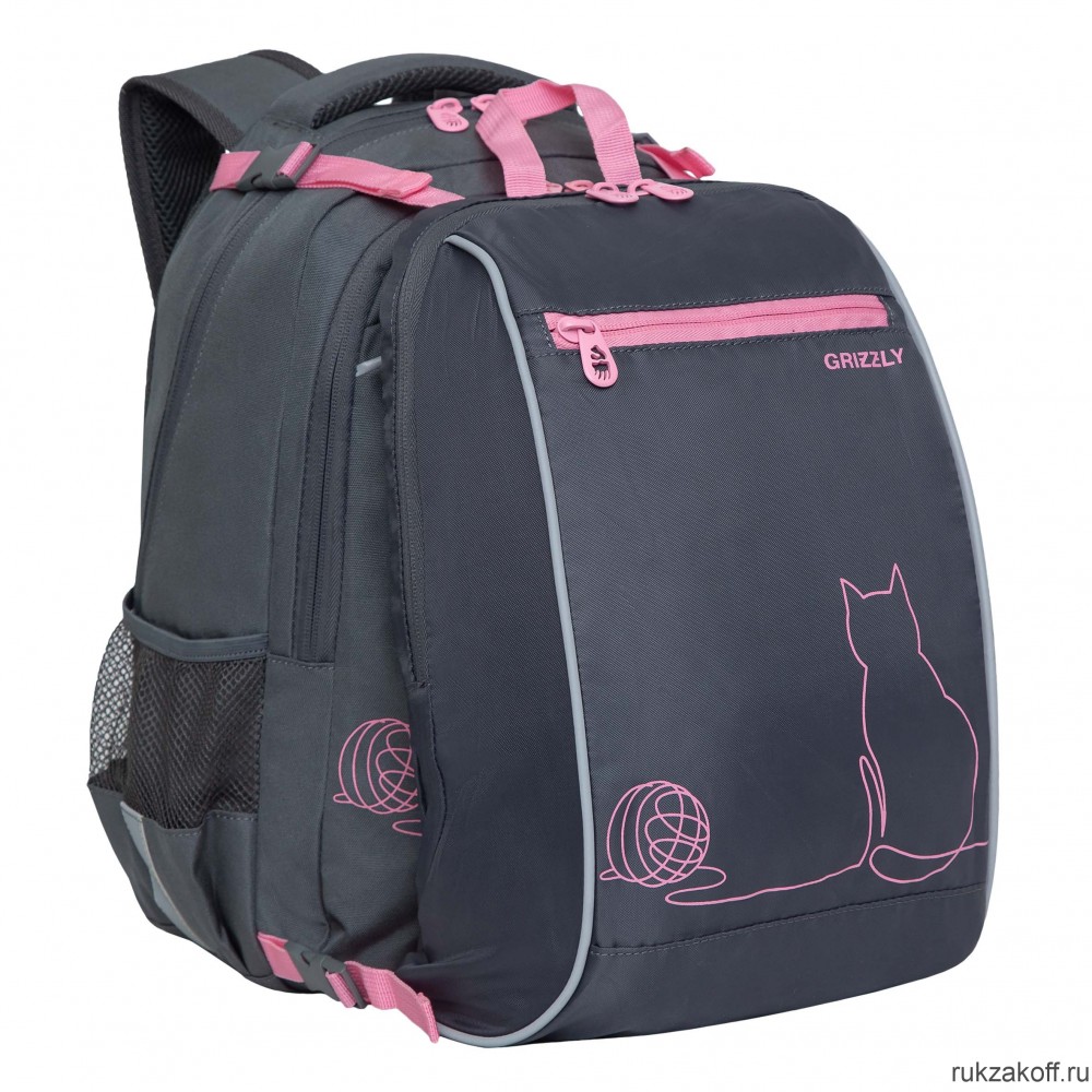 Рюкзак школьный с мешком GRIZZLY RG-269-1 серый