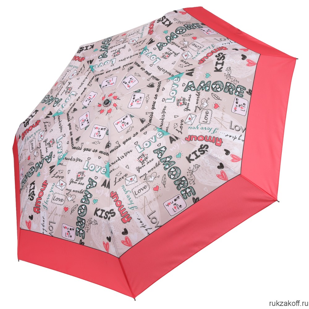 Женский зонт Fabretti P-20199-5 автомат, 3 сложения, эпонж розовый