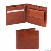Портмоне Tuscany Leather (эксклюзивный бумажник с отделением для монет) Коричневый