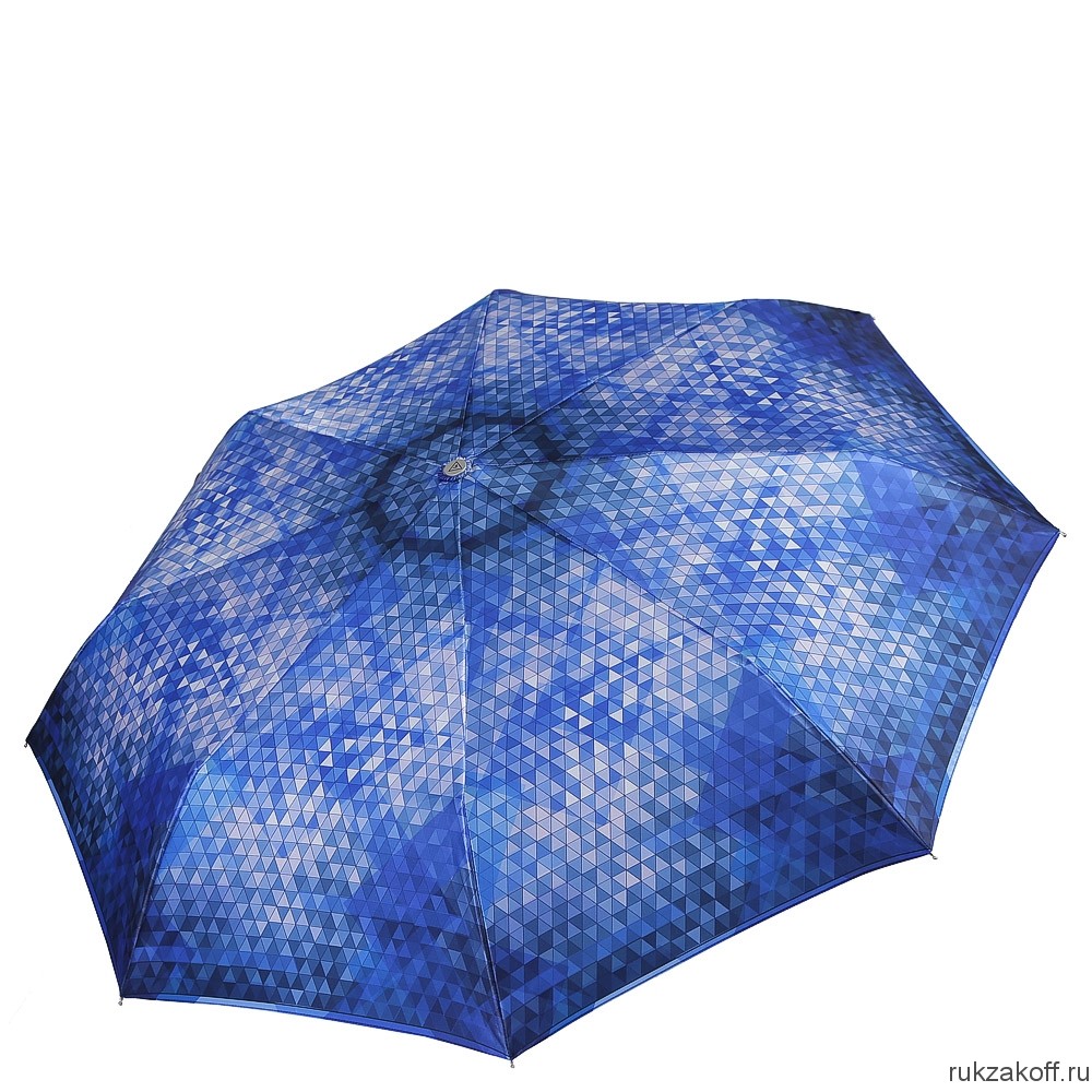 Женский зонт Fabretti L-18104-12 облегченный суперавтомат, 3 сложения, сатин голубой