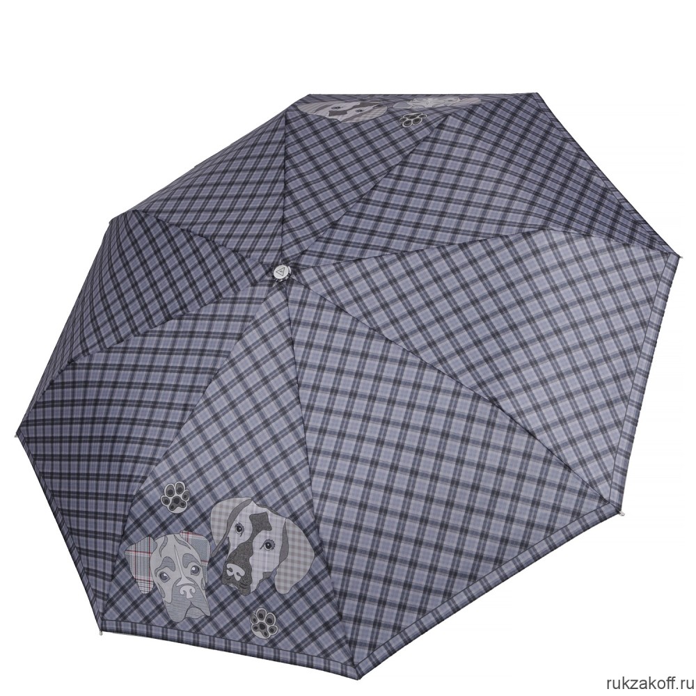 Женский зонт Fabretti UFLR0006-2 облегченный автомат, 3 сложения, эпонж черный