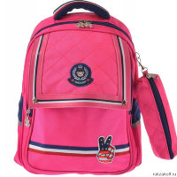 Рюкзак школьный в комплекте с пеналом Sun eight SE-2696 Ярко-розовый/Тёмно-синий