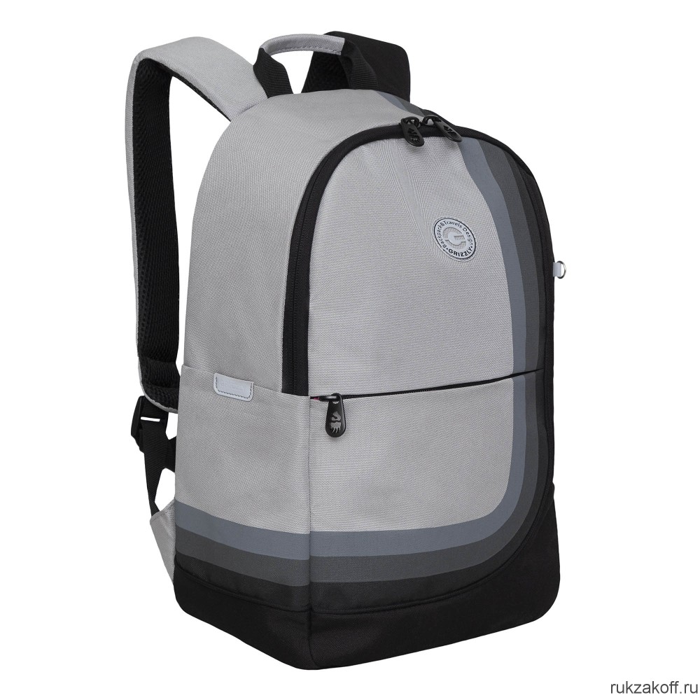 Рюкзак школьный GRIZZLY RD-345-1 серый - черный