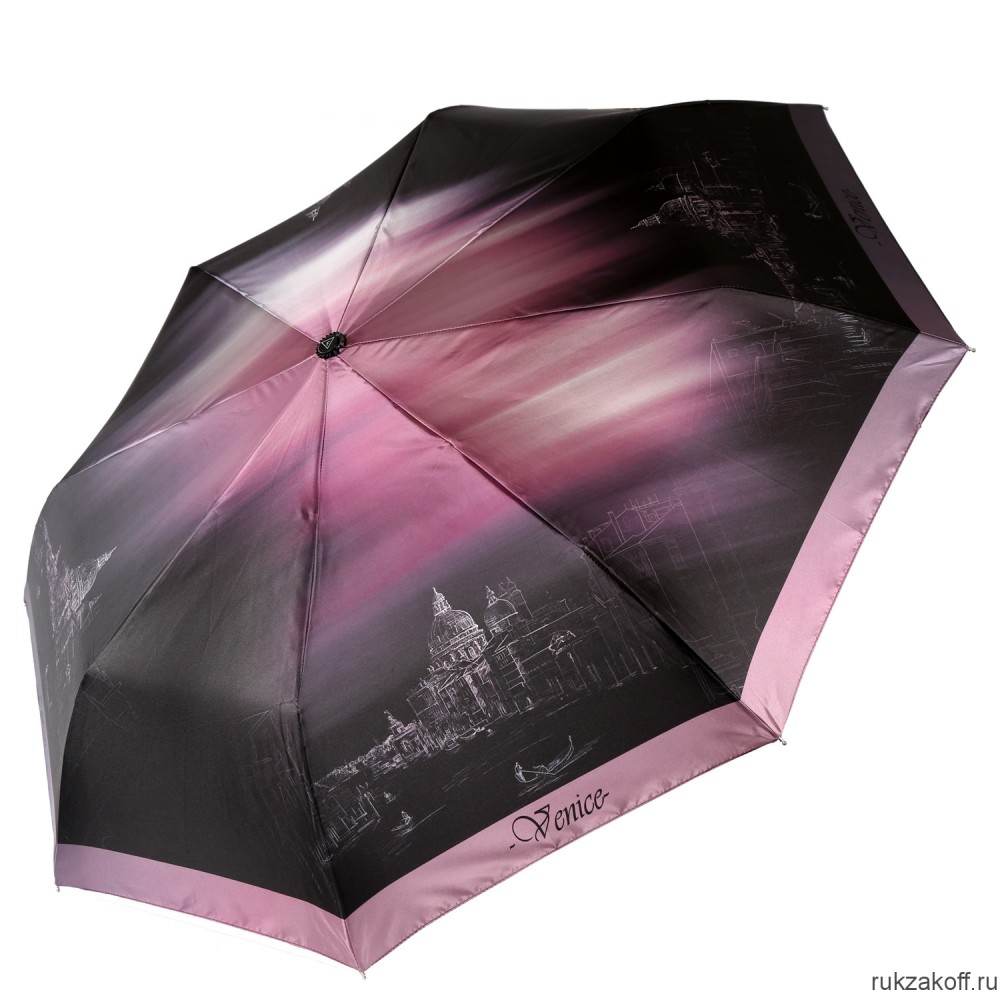 Женский зонт Fabretti UFS0009-5 автомат, 3 сложения, сатин розовый