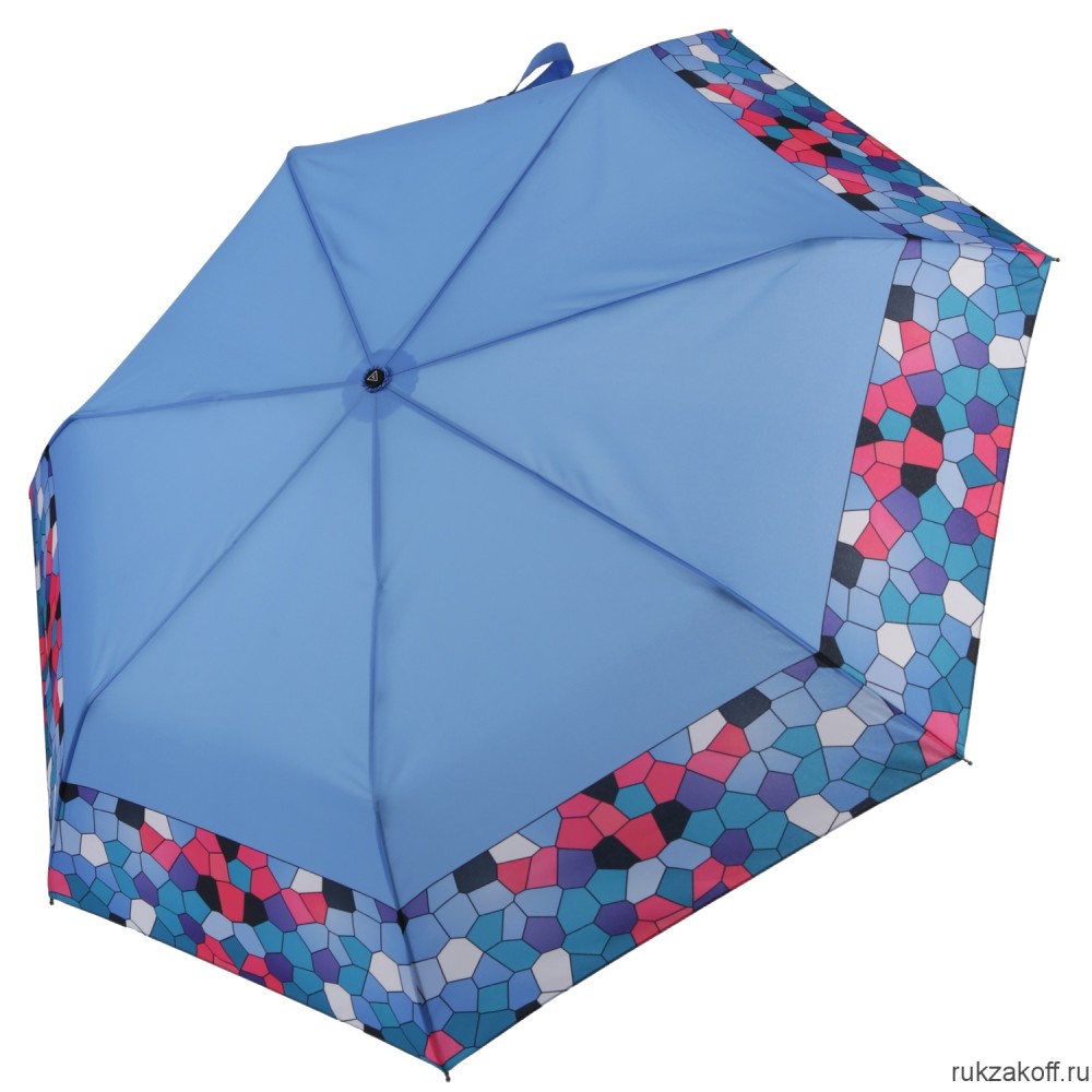 Женский зонт Fabretti UFR0002-9 автомат, 3 сложения, эпонж голубой