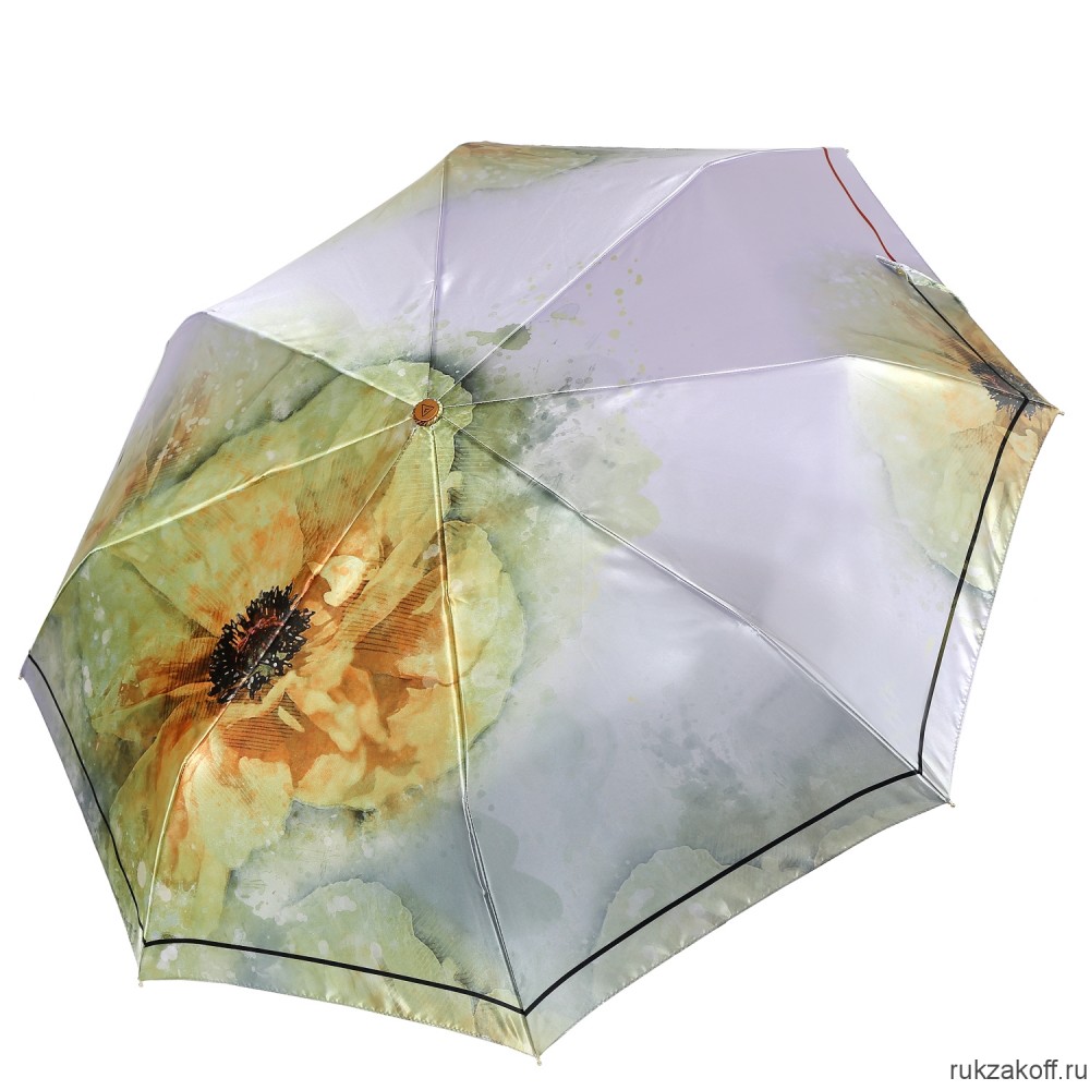Женский зонт Fabretti L-20293-7 облегченный автомат, 3 сложения, сатин желтый