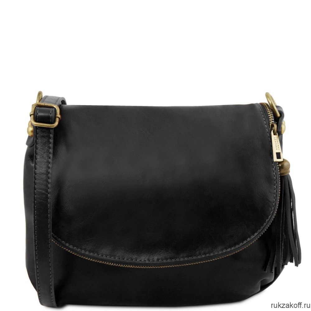 Женская сумка Tuscany Leather TL BAG с кисточкой из мягкой кожи черный