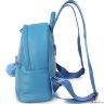 Женский кожаный рюкзак Orsoro d-440 голубой