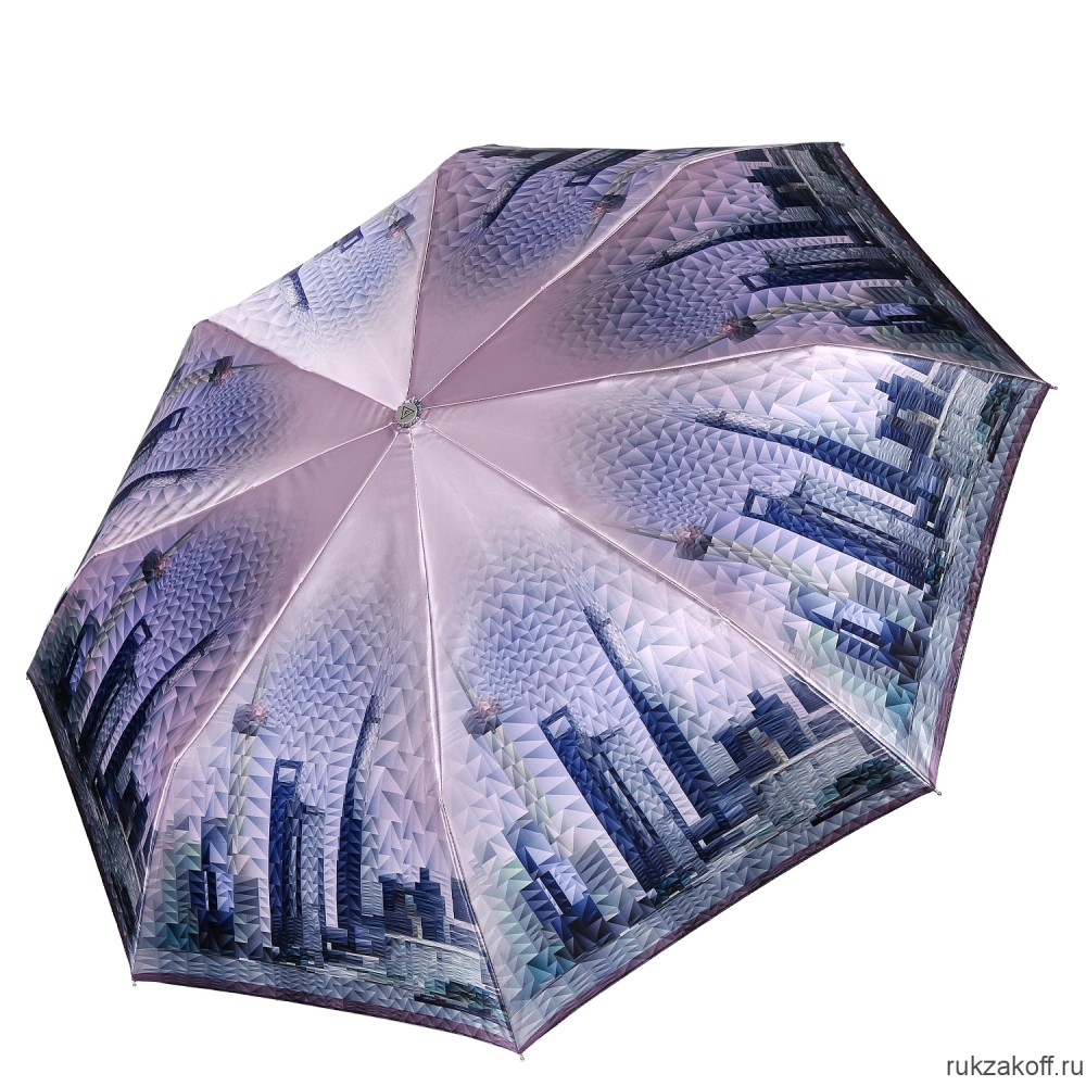 Женский зонт Fabretti L-20294-5 облегченный автомат, 3 сложения, сатин розовый