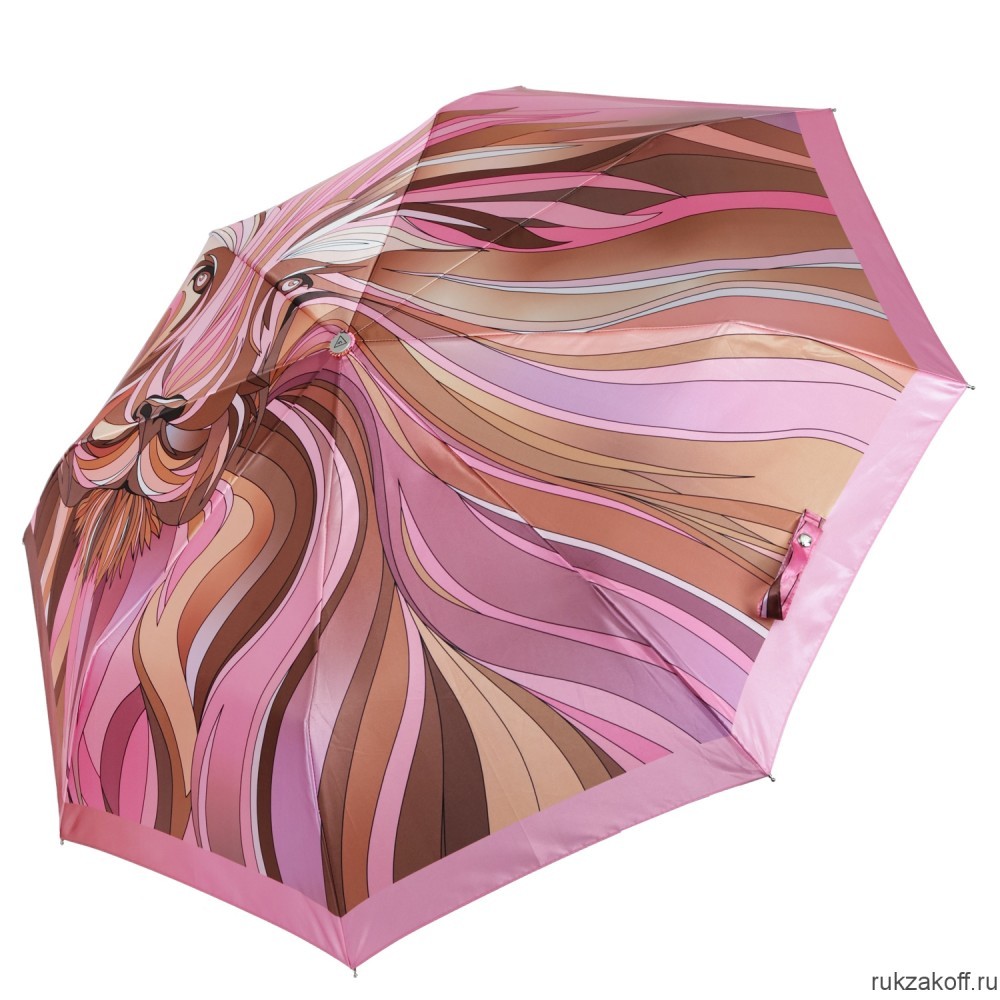 Женский зонт Fabretti UFLS0027-5 облегченный,  автомат, 3 сложения, сатин розовый