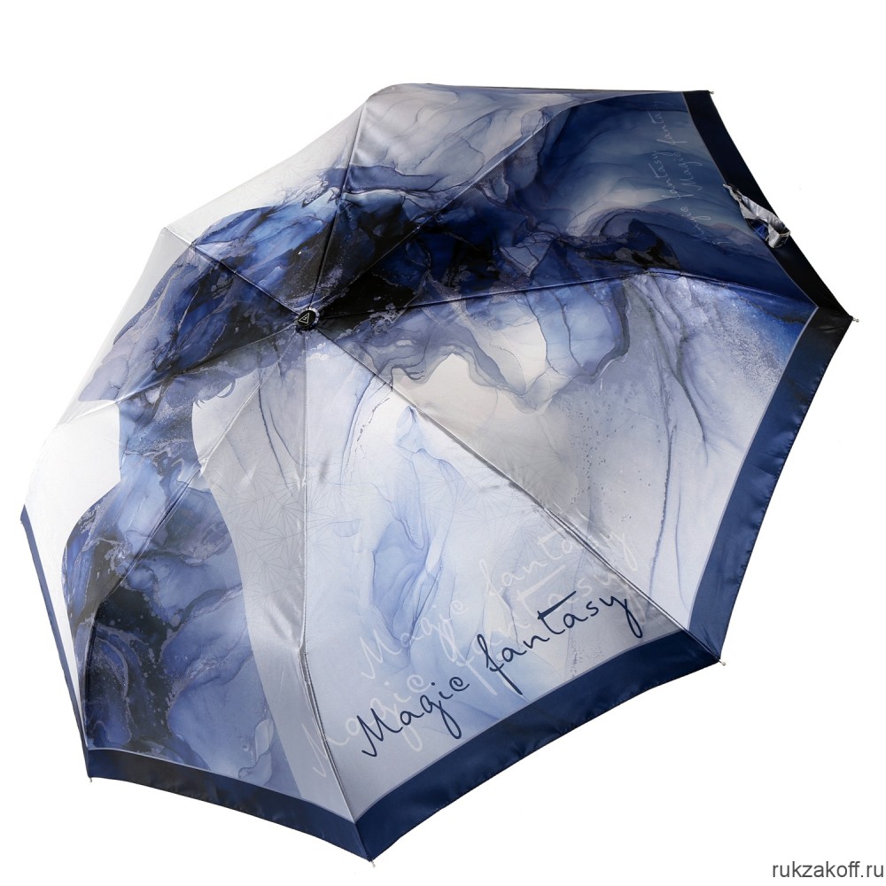 Женский зонт Fabretti UFS0016-8 автомат, 3 сложения, сатин синий