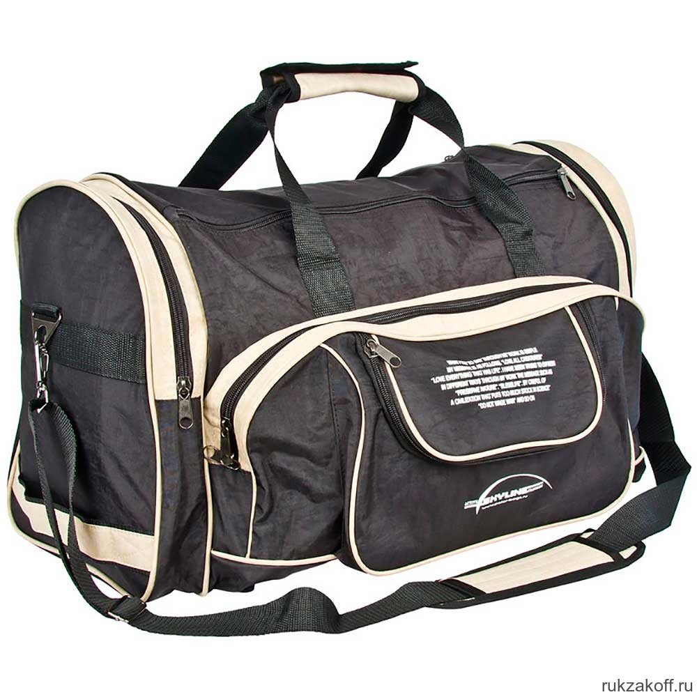Спортивная сумка Polar 6066с Черный (бежевые вставки)