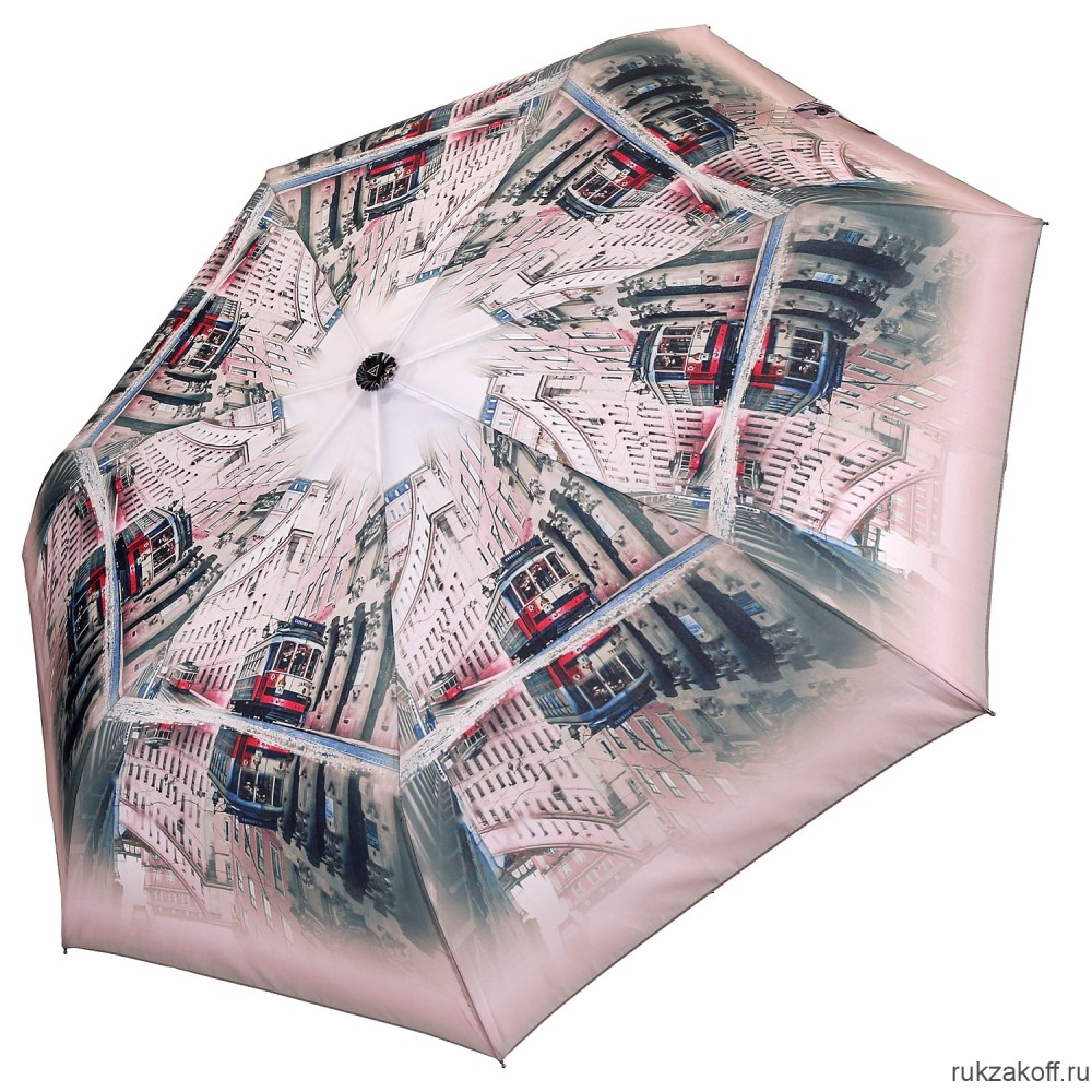Женский зонт Fabretti P-20183-5 автомат, 3 сложения, эпонж розовый
