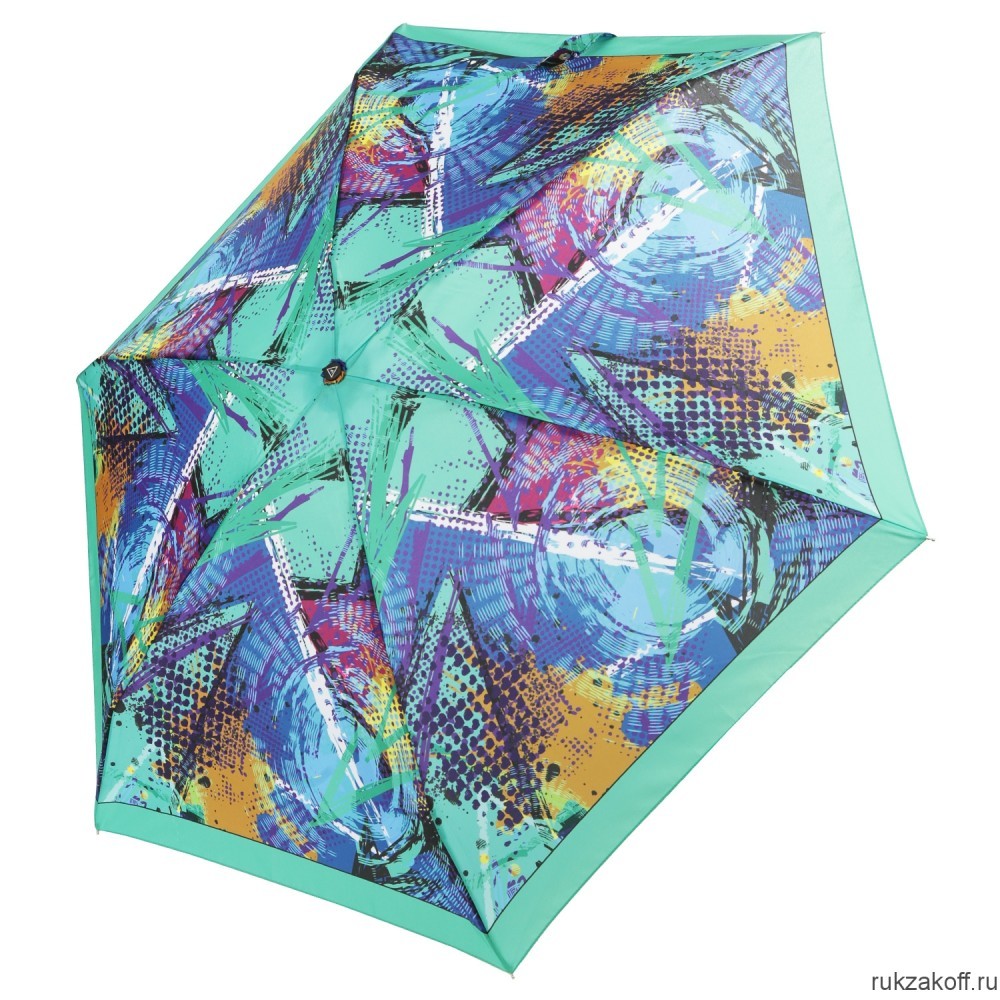 Женский зонт Fabretti UFZ0005-11 механический, 5 сложений, эпонж зеленый