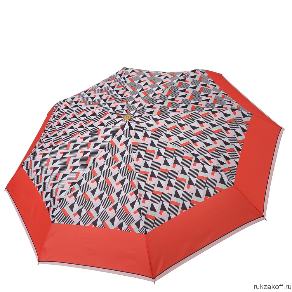 Женский зонт Fabretti L-20104-7 облегченный суперавтомат, 3 сложения,эпонж красный