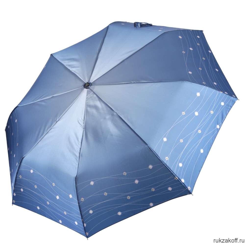 Женский зонт Fabretti UFS0027-9 автомат, 3 сложения, сатин голубой