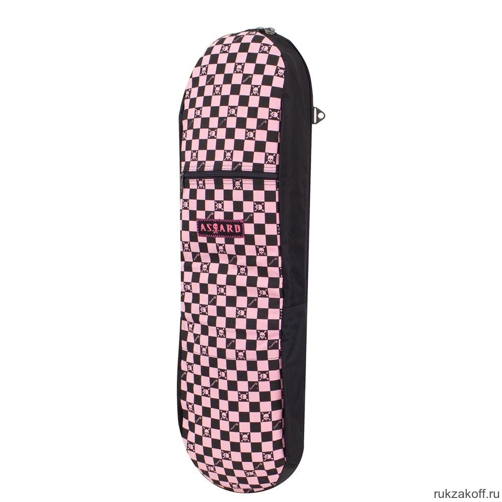 Сумка для скейта С-5188 КлеткаSKA розовая-черная