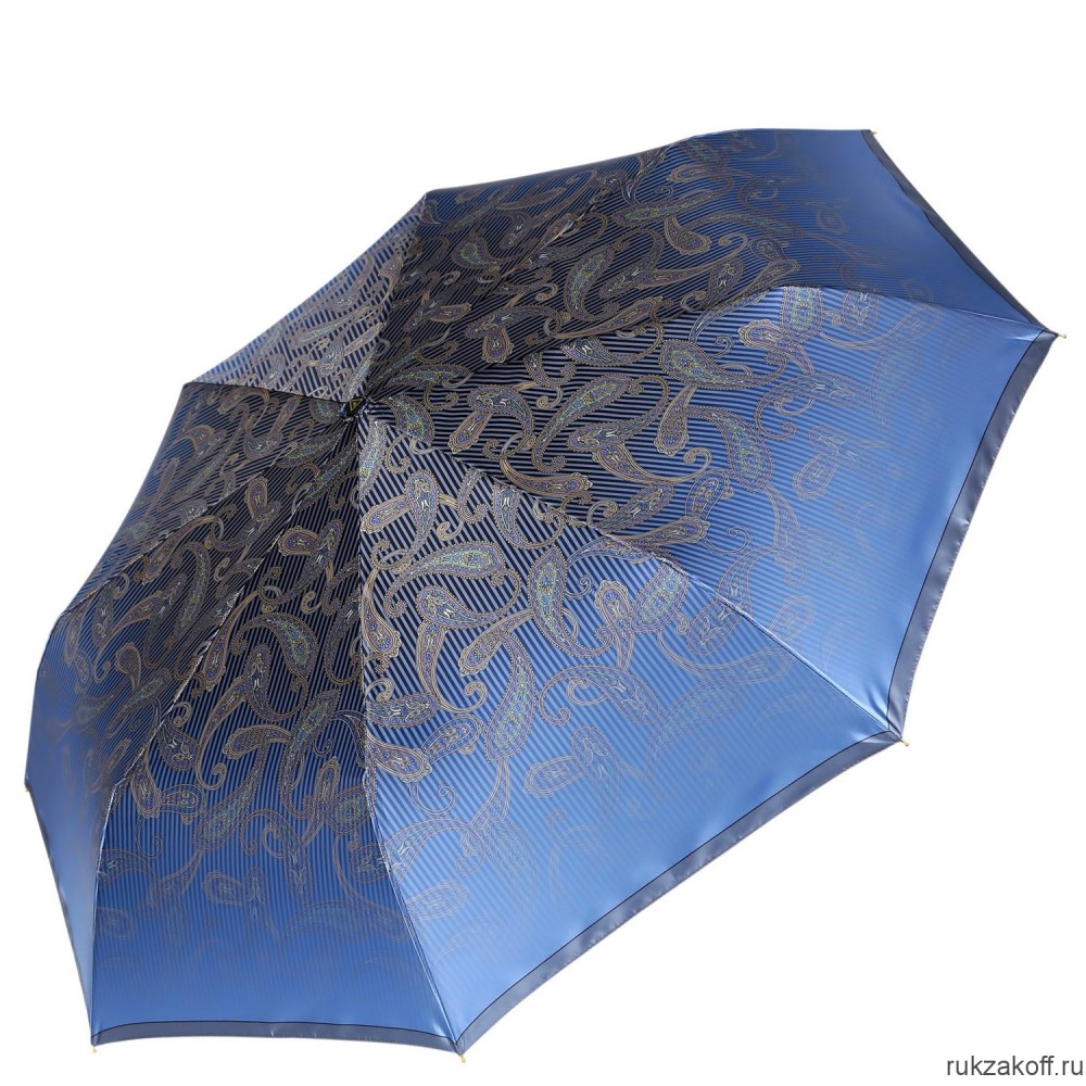 Женский зонт Fabretti S-20106-8 автомат, 3 сложения,сатин синий