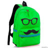 Рюкзак с усами и очками зеленый