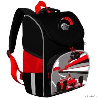Рюкзак школьный с мешком GRIZZLY RAm-285-2 черный - красный