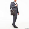 Мужская деловая сумка вертикальная Lakestone Russell Brown