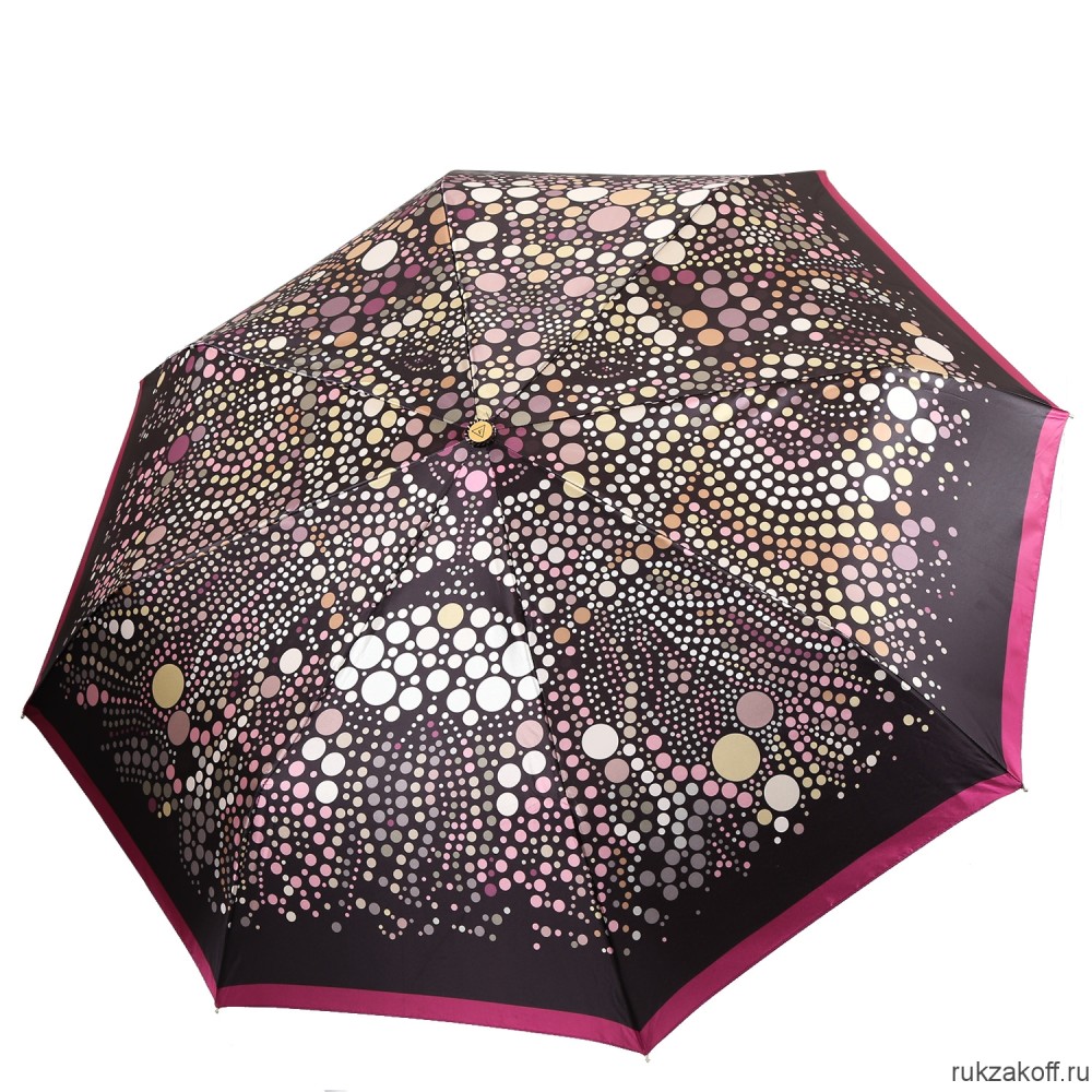 Женский зонт Fabretti L-20257-2 облегченный автомат, 3 сложения, сатин черный