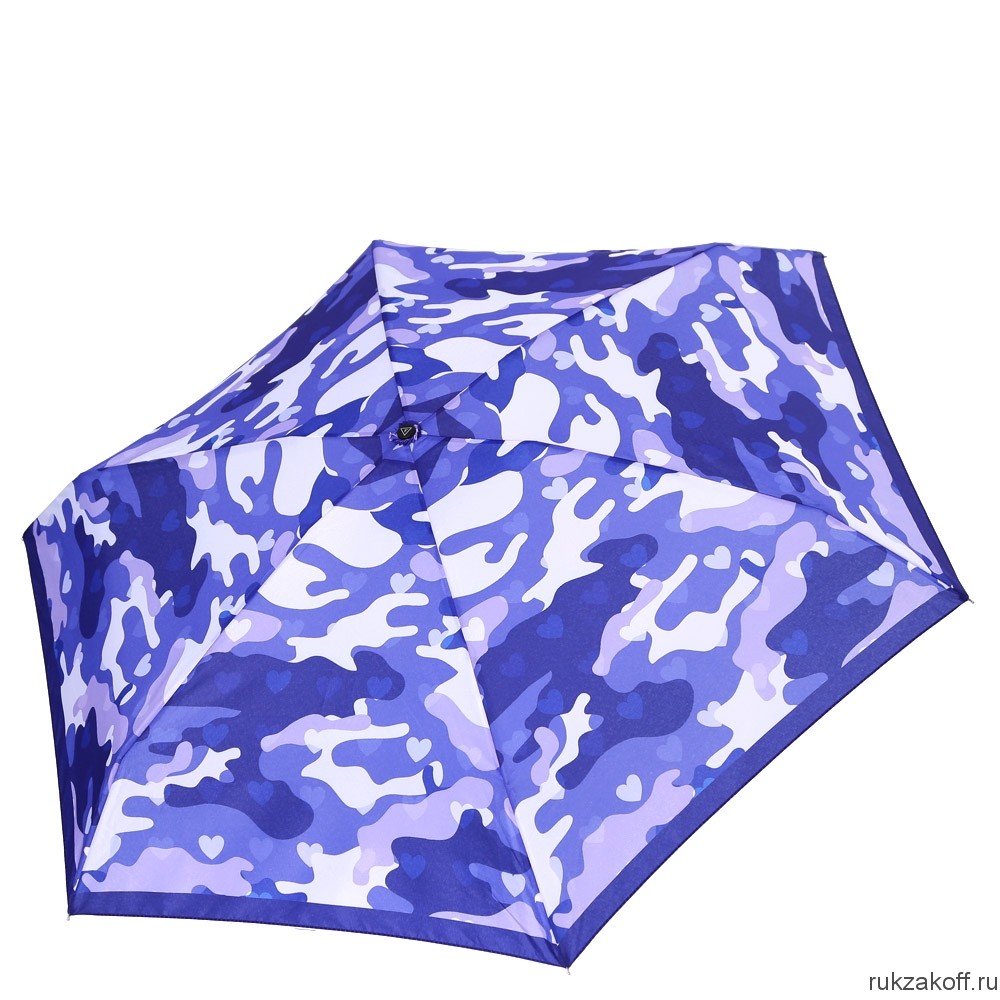 Женский зонт Fabretti MX-18101-6 механический, 5 сложений, эпонж синий