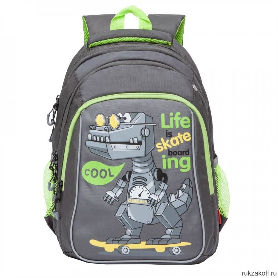 Рюкзак школьный Grizzly RB-052-2 Серый